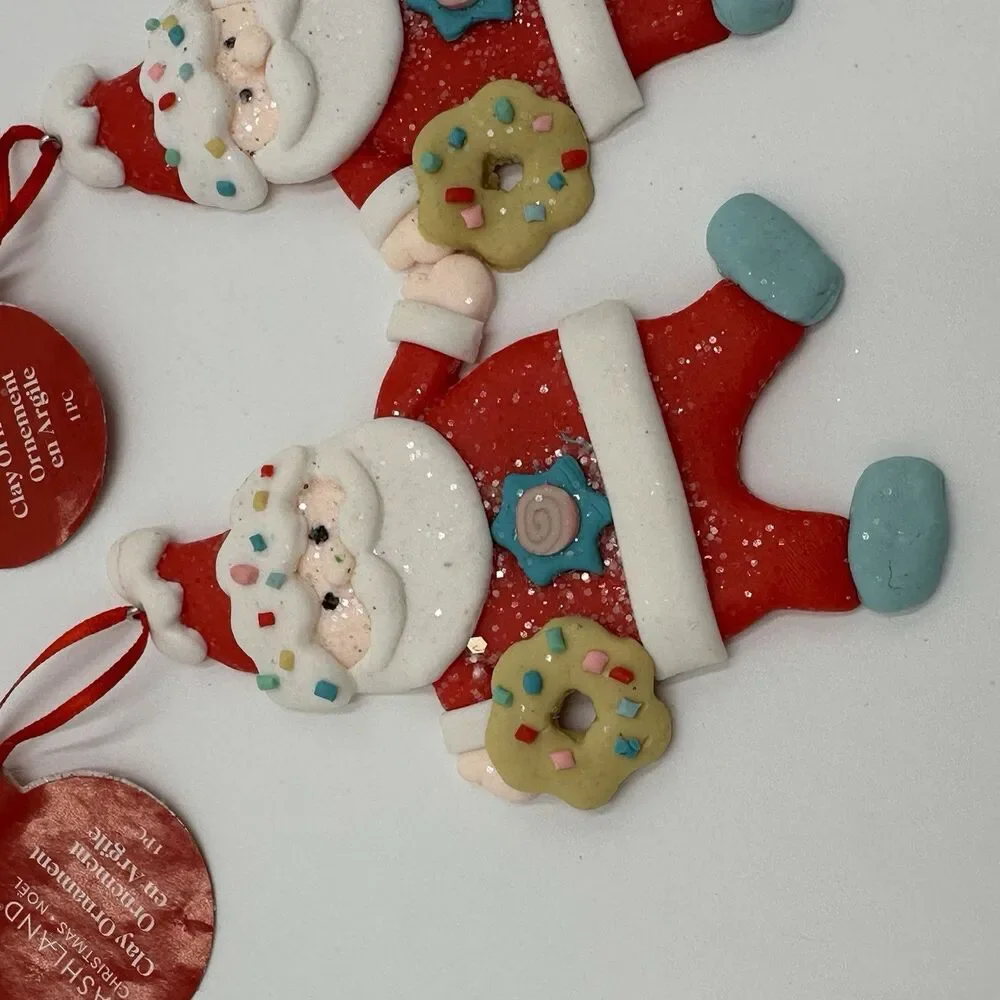 Santa Glitter Christmas Icon Clay Ornament Ashland 4